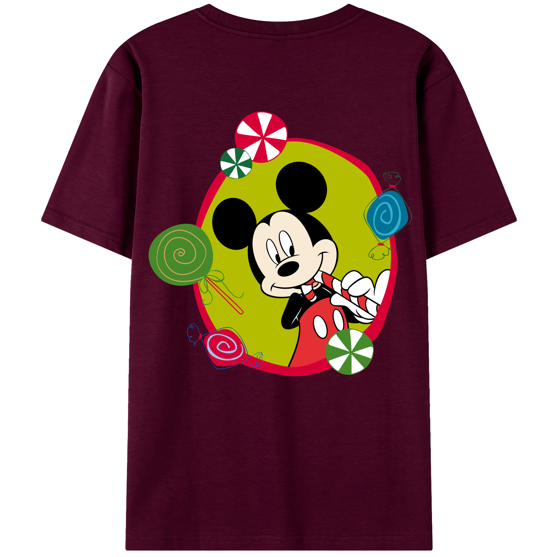（画像用） ミッキーマウス Mickey Mouse レディース半袖Tシャツ(バックプリント)